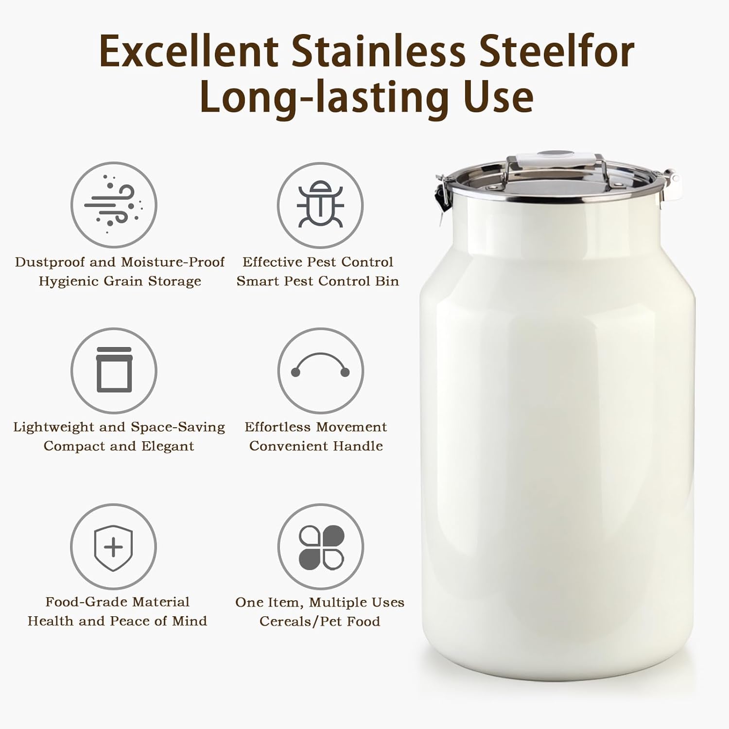 Airtight silicone seal detail on Aloxina pet food bin