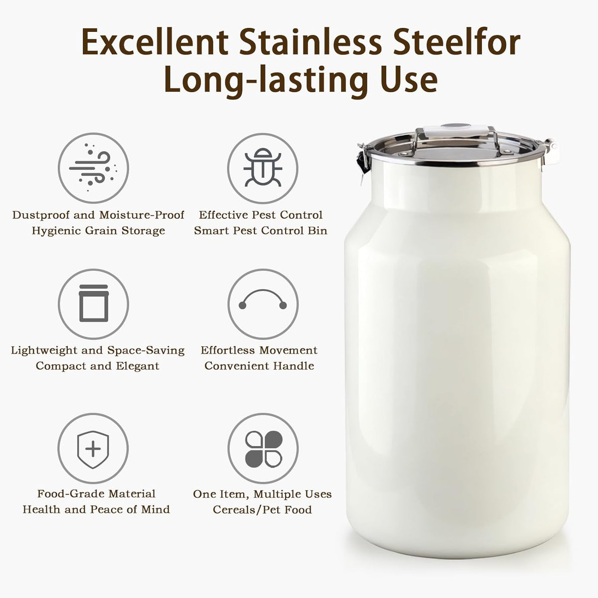 Airtight silicone seal detail on Aloxina pet food bin