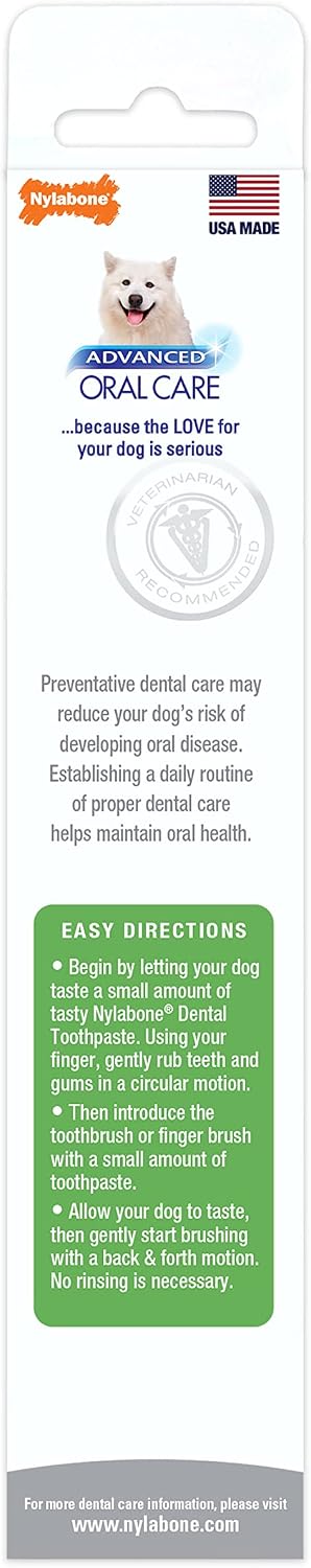 Nylabone dog toothpaste tube with ingredients list