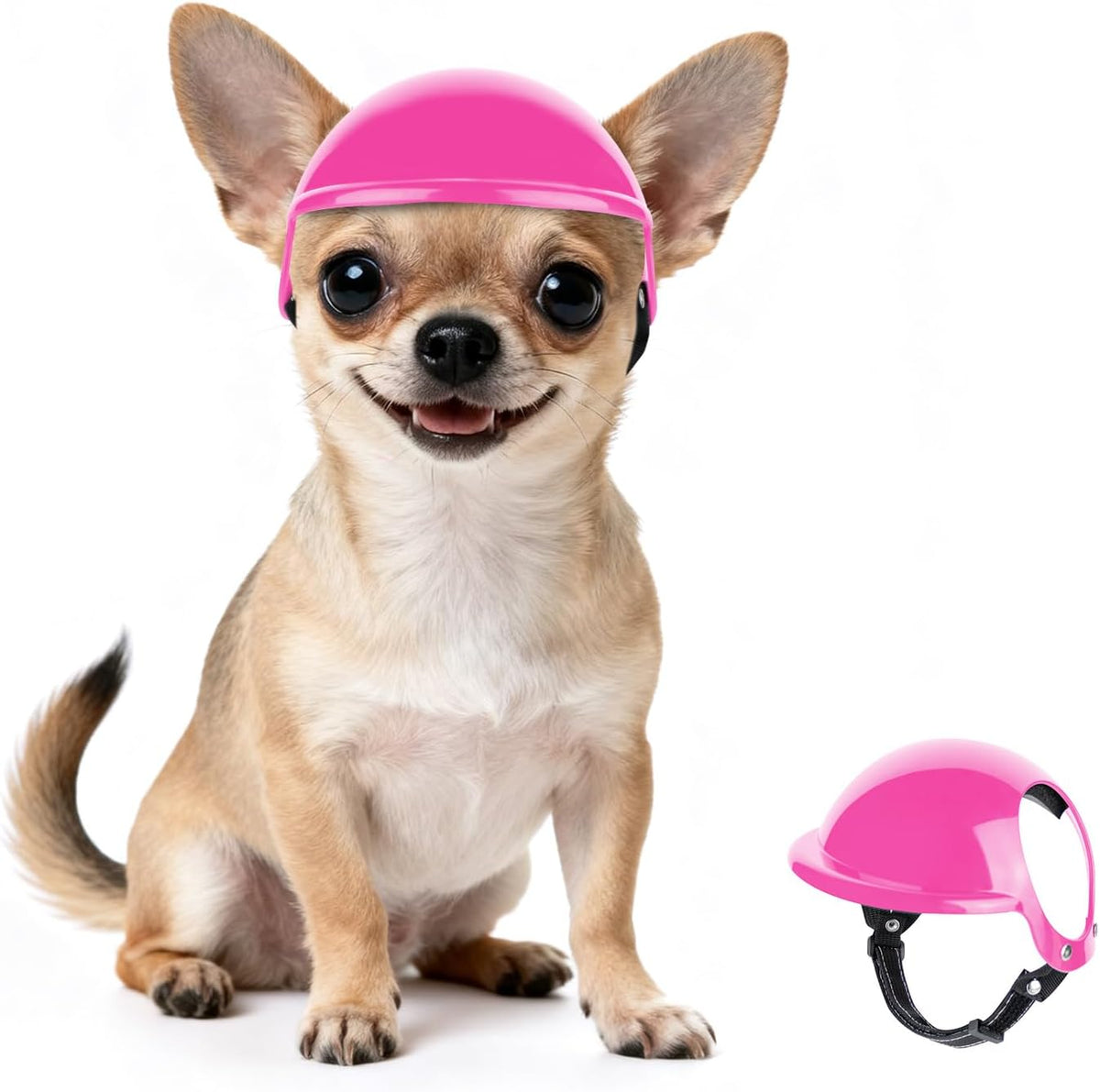 Dog Helmet for Small Dogs, XSmall Chihuahua Dog Motorcycle Helmets with Ear Holes, Pet Safety Hat Extra Small Doggy Helmet for Puppy & Cats Head Protection, Adjustable, Black XS - Image 11