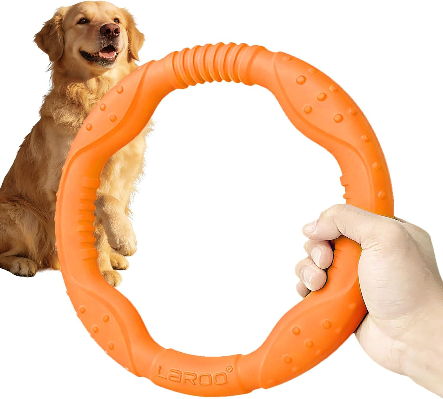 LaRoo Dog Ring Toy, Durable Soft Flying Disc for Throwing Catching Grabbing, Water Floating Dog Training Fetch Ring for Medium Large Breeds, Outdoor (Green/11.8Inch) - Image 14