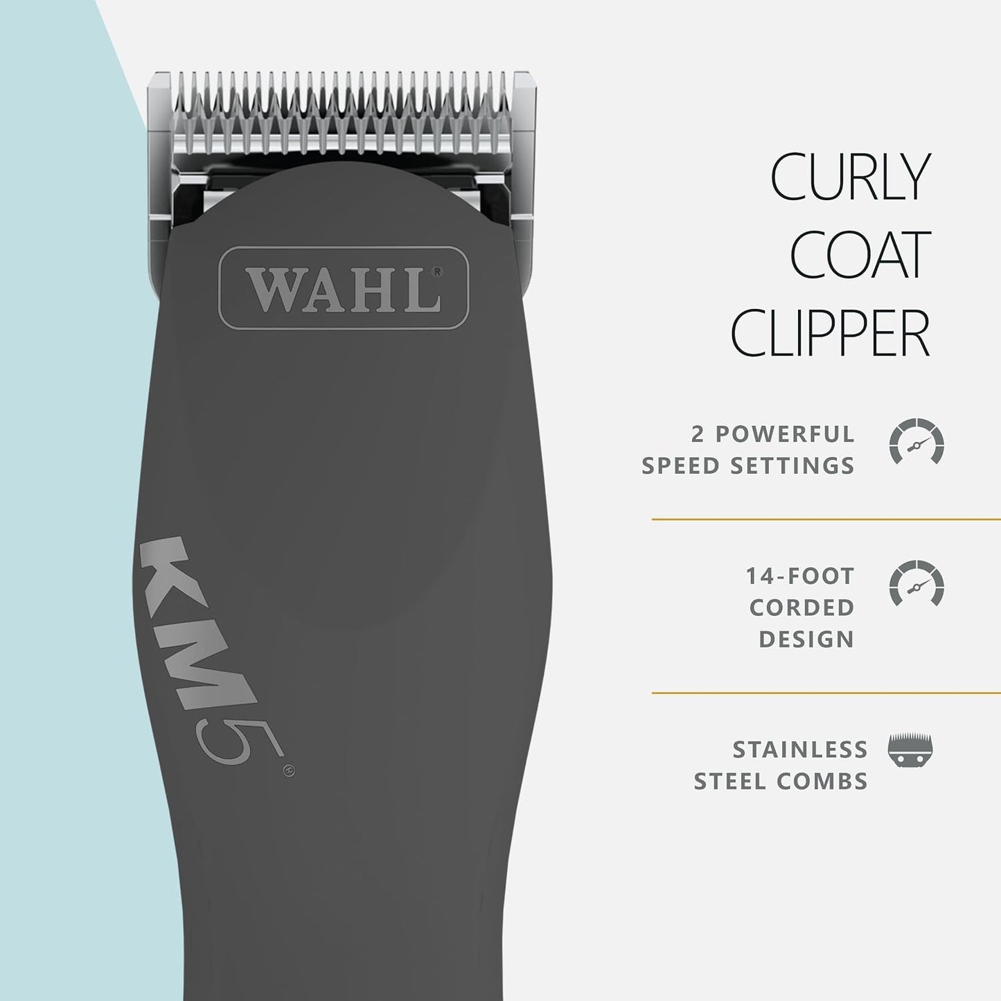 Heavy duty professional animal clipper showing the fourteen foot power cord attachment.