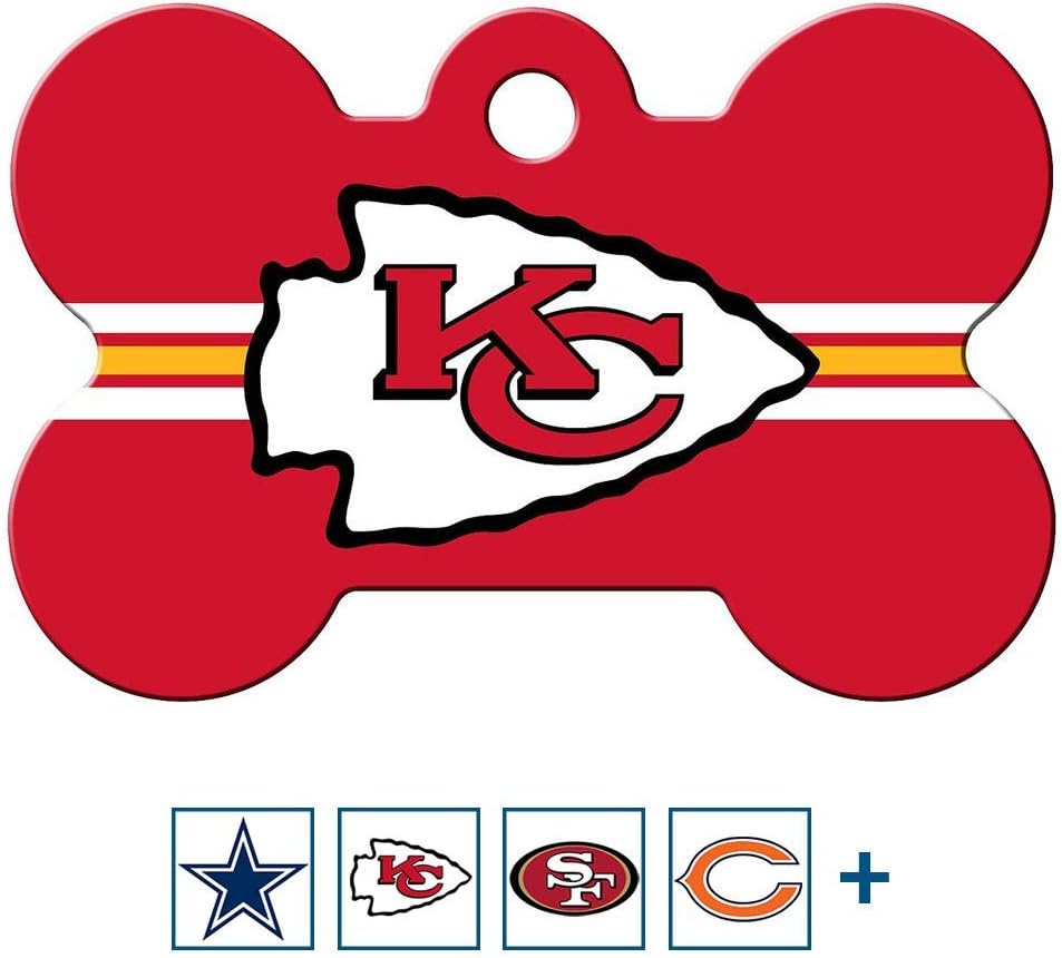 GoTags Personalized Detroit Lions Dog Tag, Brass Metal Bone Shape Pet ID Tag Engraved with Name and Custom Text, Every NFL Football Team Pet Apparel (Large) - Image 12