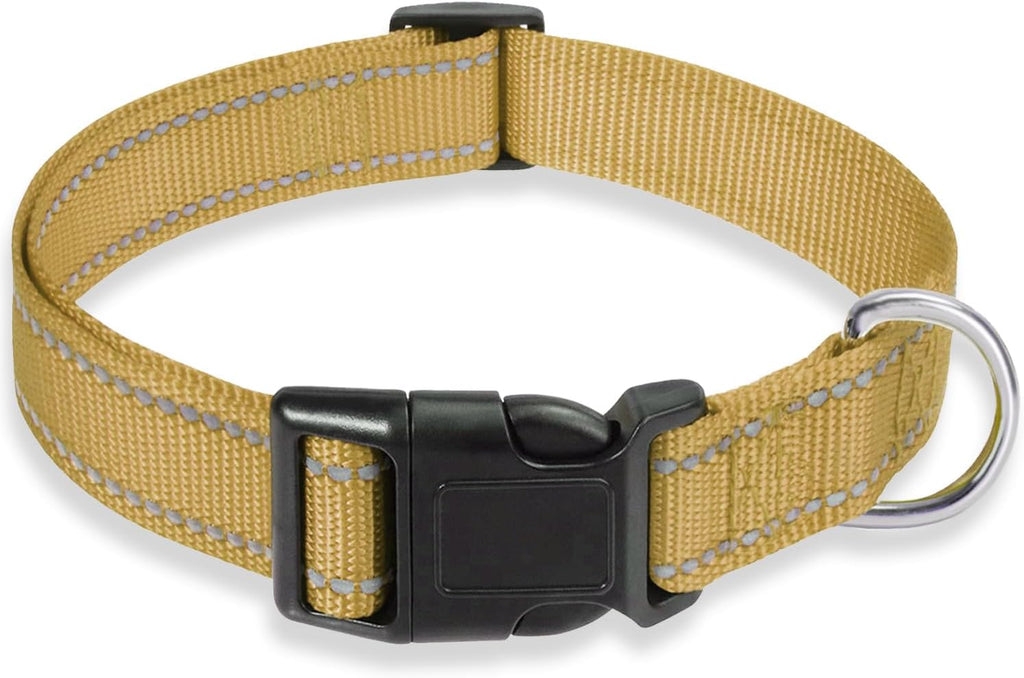 Reflective Dog Collar with Buckle Adjustable Safety Nylon Collars for Small Medium Large Dogs, Pink S - Image 14