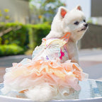 Maruomiki pet summer clothes close up showing intricate pearl embellishments on wings