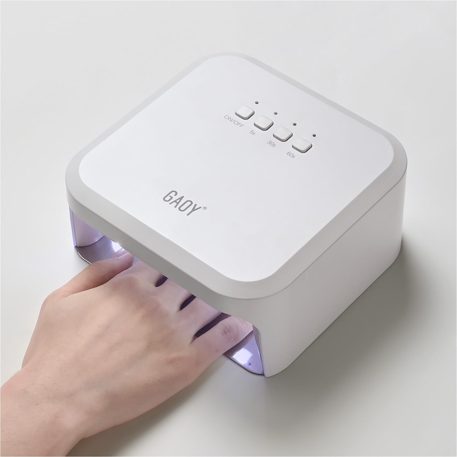 Gaoy professional UV gel nail lamp white front view