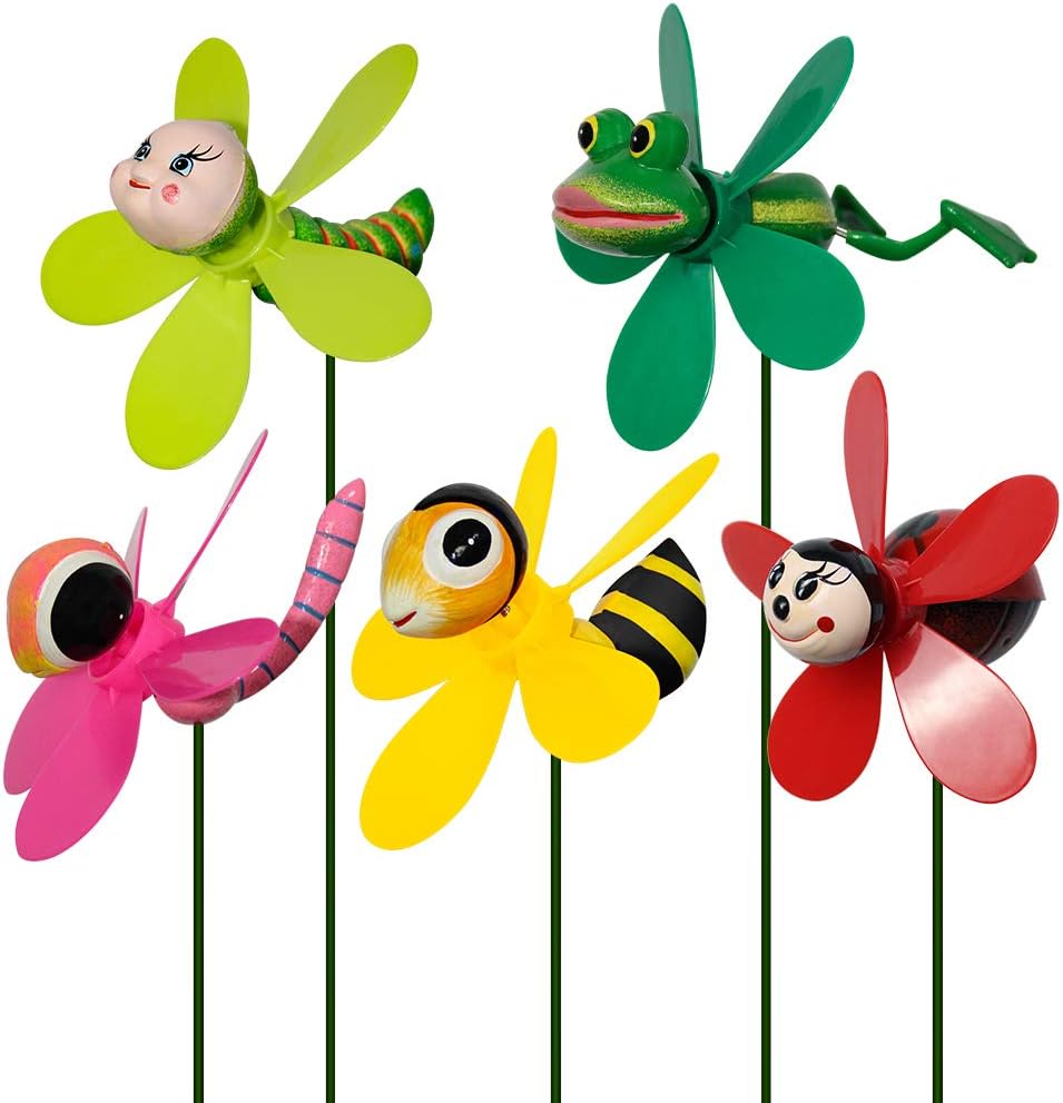 Sunpro 3D insect wind spinners front view decorative garden set