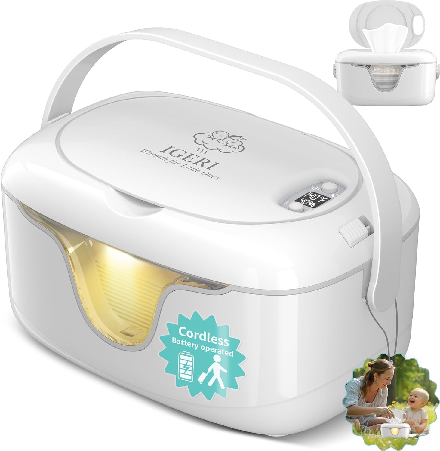 Igeri portable wipe warmer front view