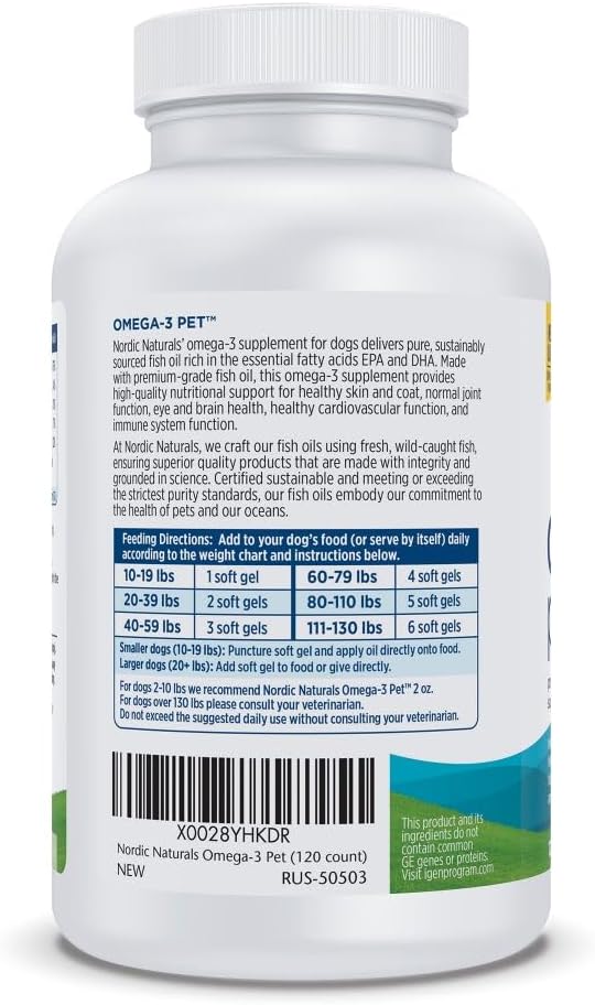 Pure non GMO EPA and DHA fatty acid supplement for multi dog households