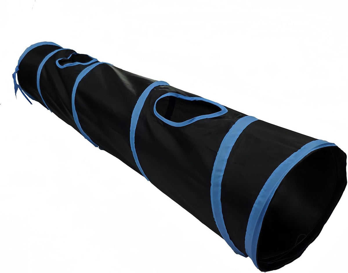 Multiple small pets interacting inside the rainbow pet play tube