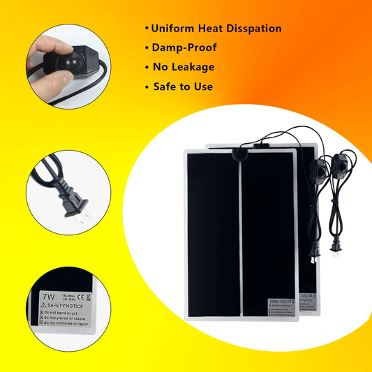 Fipasen 20W terrarium heating pad with temperature dial