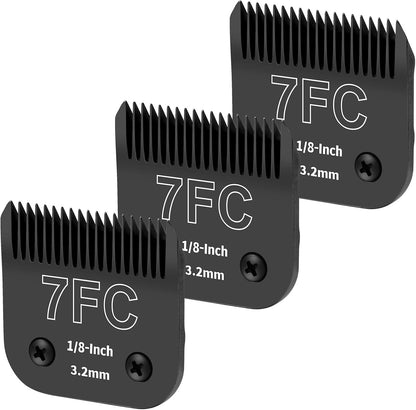 YAZIYIR 7FC detachable dog grooming steel blades front view professional pet clipper accessories