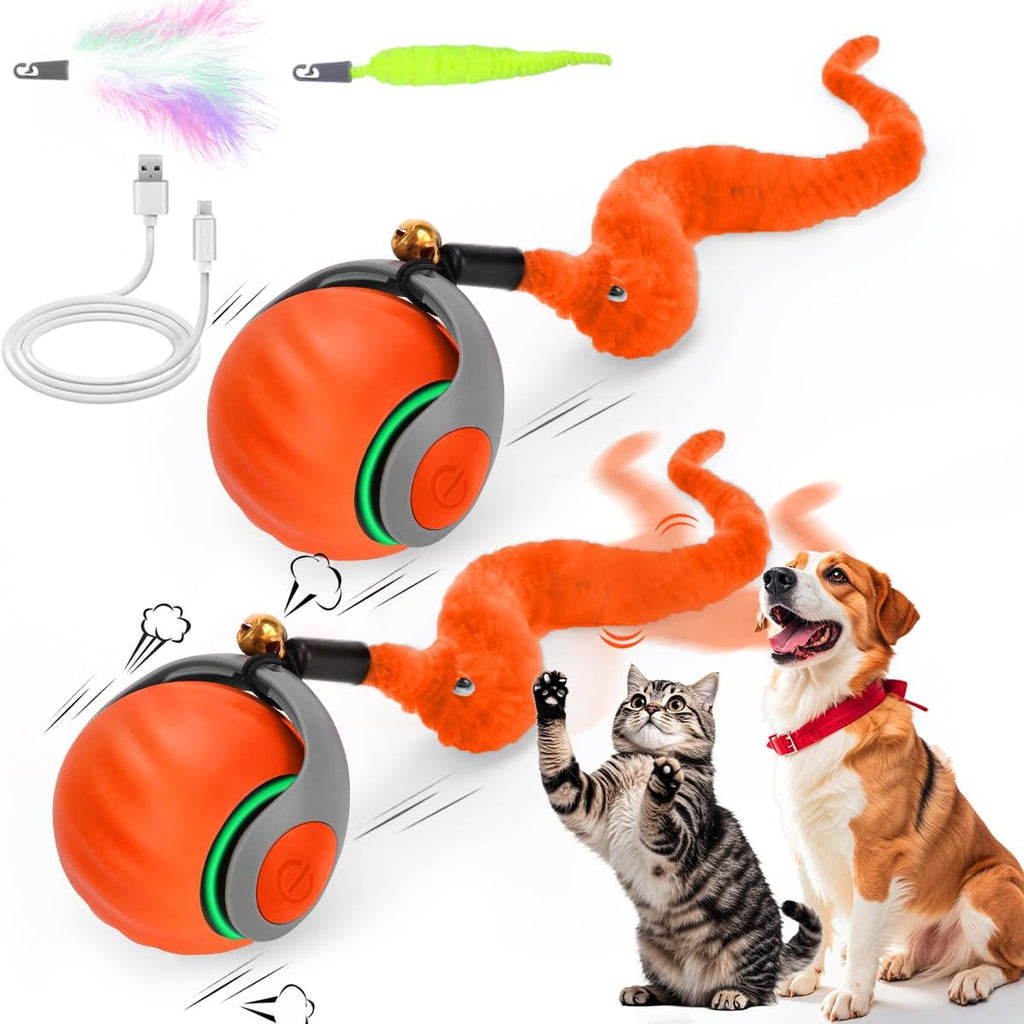 Interactive Cat Toy Ball - Speedy Cat Toys for Indoor Cats with Feather Tails for Chasing, Moving Stimulation Smart Cat Toy for Enrichment, Motion Activated Automatic Rolling Toys to Keep Them Busy - Image 10