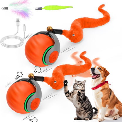 Interactive Cat Toy Ball - Speedy Cat Toys for Indoor Cats with Feather Tails for Chasing, Moving Stimulation Smart Cat Toy for Enrichment, Motion Activated Automatic Rolling Toys to Keep Them Busy - Image 10