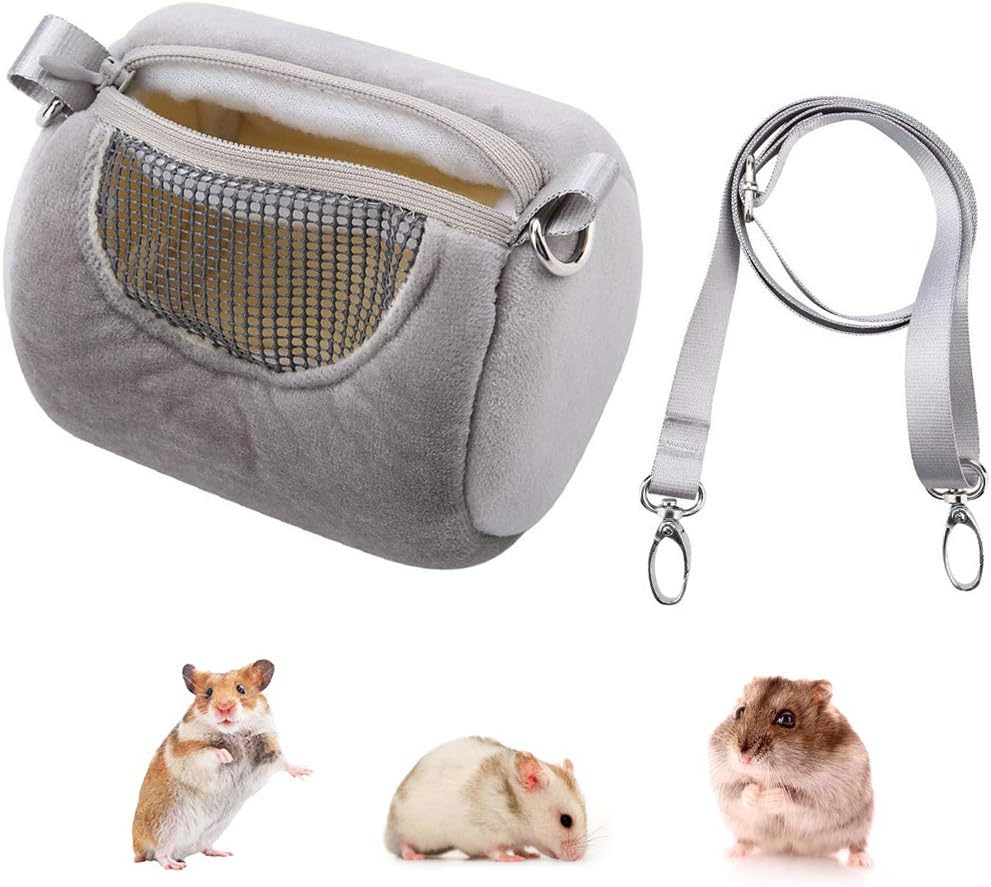 Hamster Carrier Bag Portable Outdoor Travel Handbag with Adjustable Single Shoulder Strap for Hamster Small Pets (Pink) - Image 9