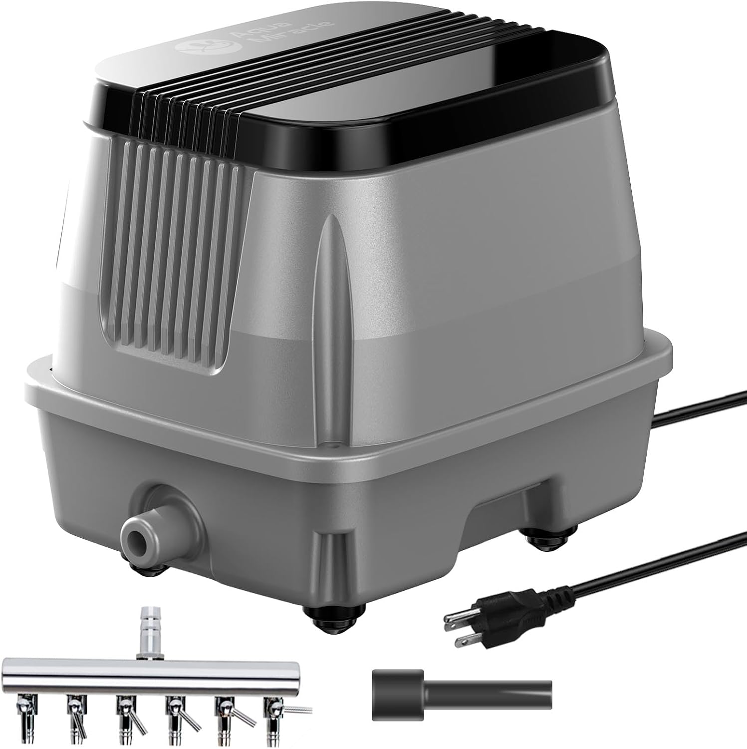 AquaMiracle linear air pump front view for pond aeration