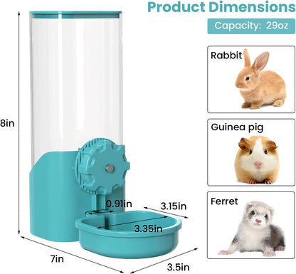 Rabbit Water Bottle for Cage Crate, 29oz No Drip Hanging Automatic Pet Water Dispenser for Small Animal Guinea Pig Bunny Chinchilla Ferret Hedgehog Puppy Cat (Blue) - Image 7
