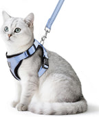 PUPTECK Cat Harness and Leash Set Escape Proof Reflective Cat Walking Harness Adjustable Soft Breathable Mesh Vest for Small Pets, Aquamarine, S - Image 15