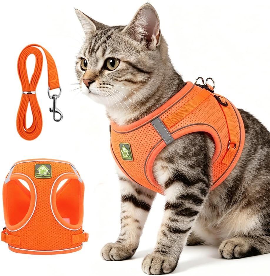 Cat Harness and Leash, 2026 New Step-in Escape Proof Cat Leash and Harness Set for Small Medium Large Cats, Breathable Adjustable Vest Harnesses with Reflective Strip for Outdoor Walking (Blue, M) - Image 9