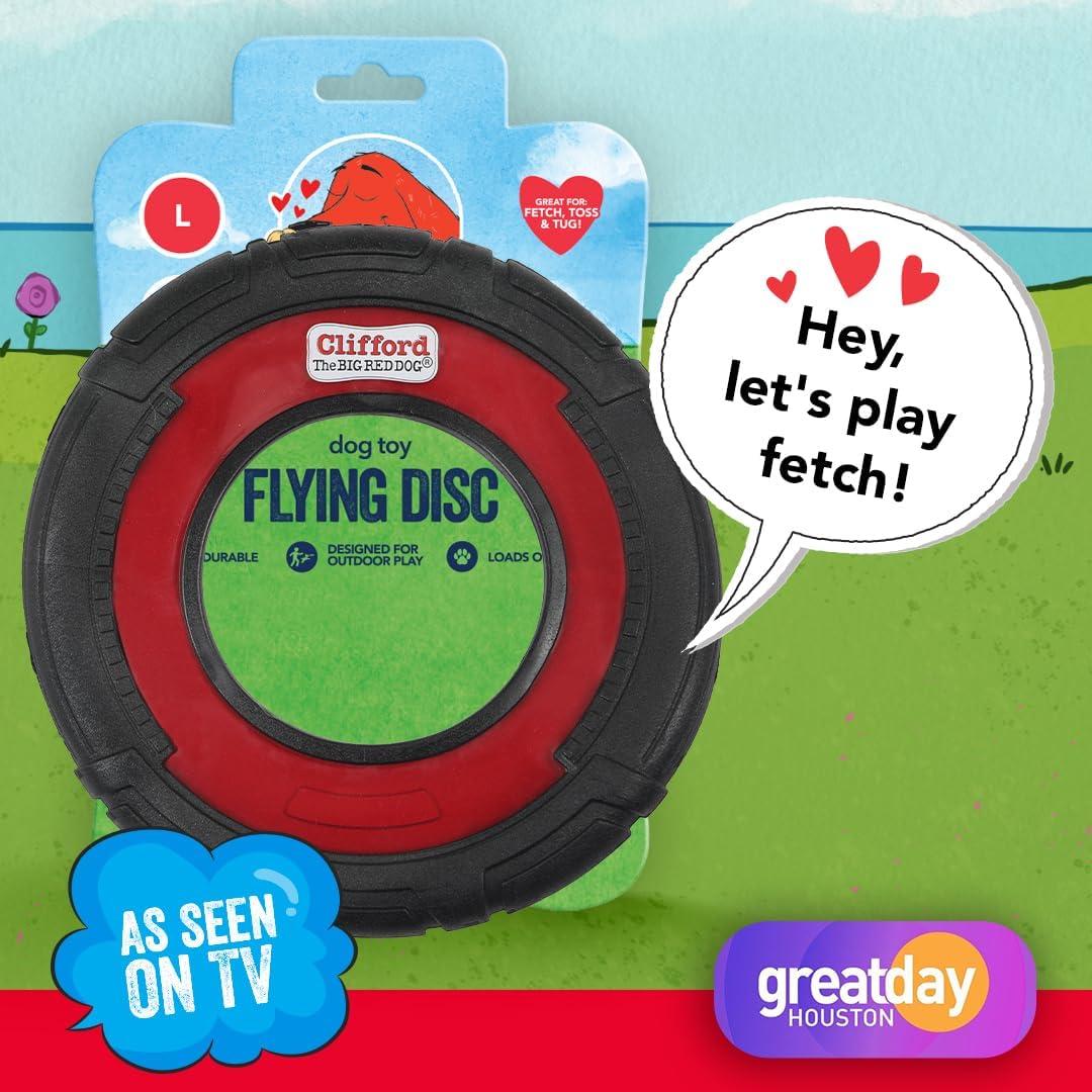 Durable rubber frisbee for dogs in red and black