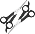 Motanar pet grooming scissors set front view showing stainless steel blades with rounded tips