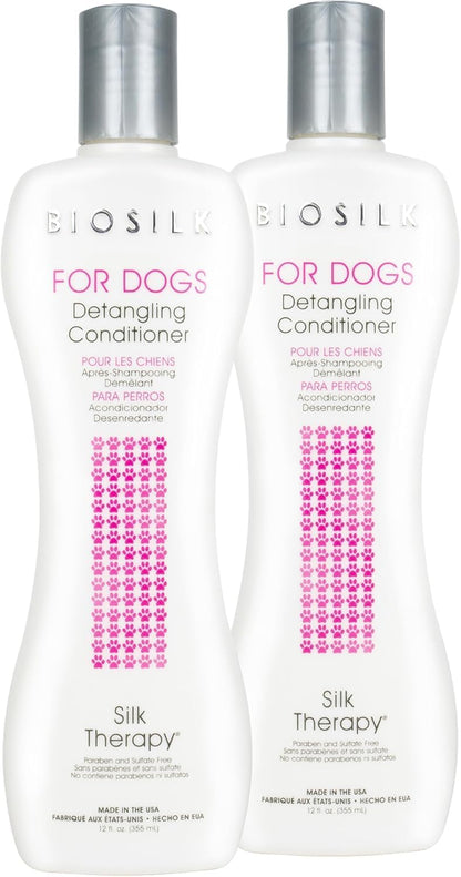 BioSilk twelve fluid ounce dog conditioner for routine grooming maintenance