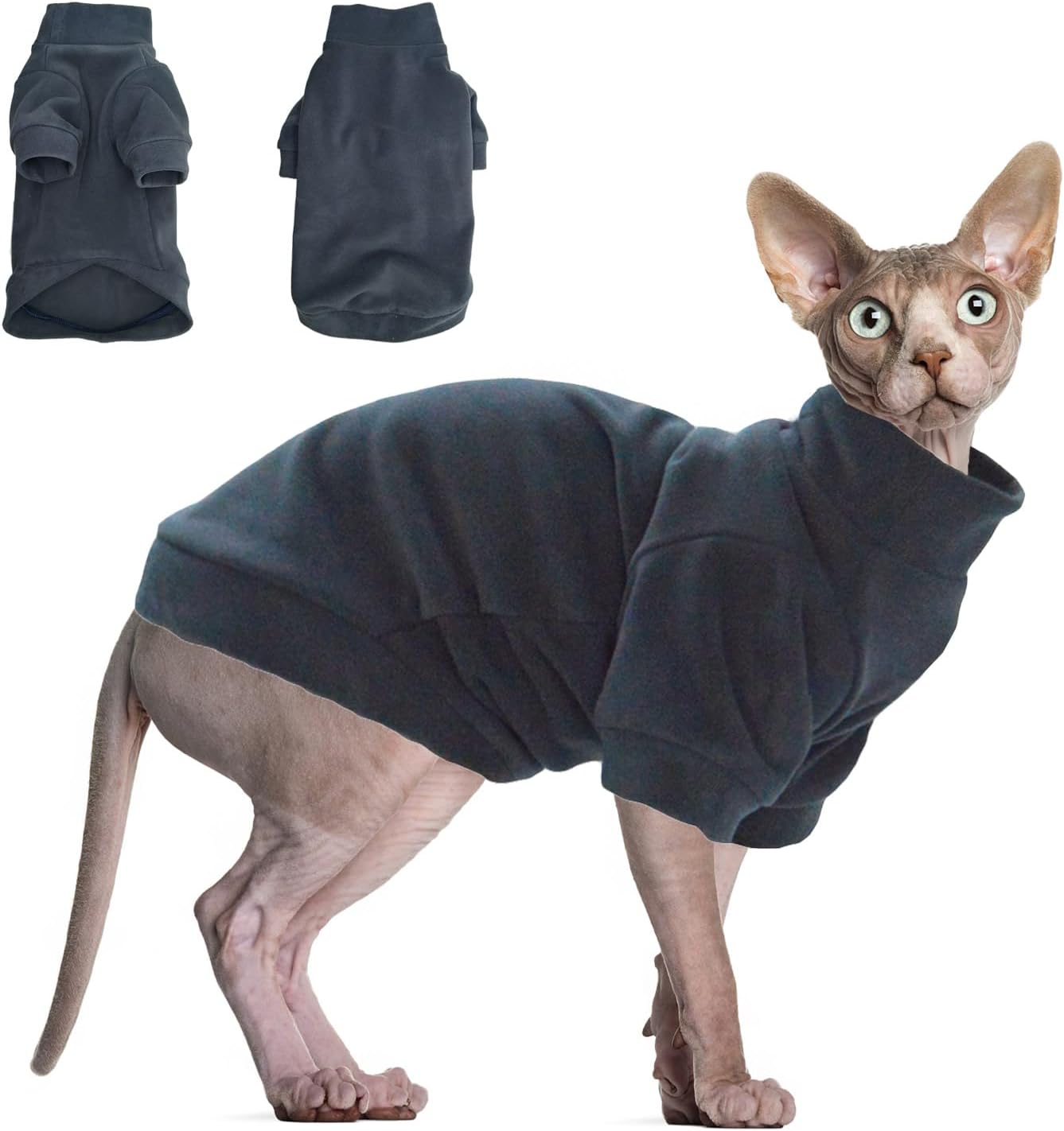 Sphynx Cat Sweater Soft Warm Long Sleeve Fleece for Cats&Small Dogs - Image 14