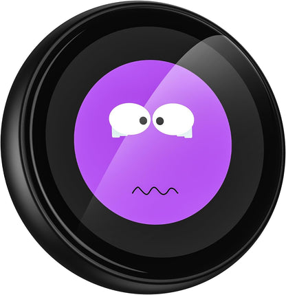ERAZERL ZNP digital badge AI companion front view showing purple emoji display
