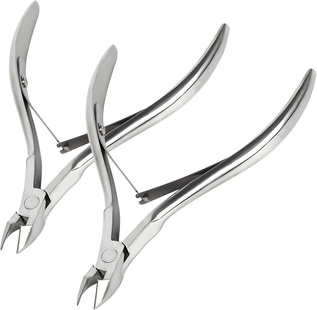 Kootinn professional stainless steel cuticle trimmer front view showcasing the silver double spring design.