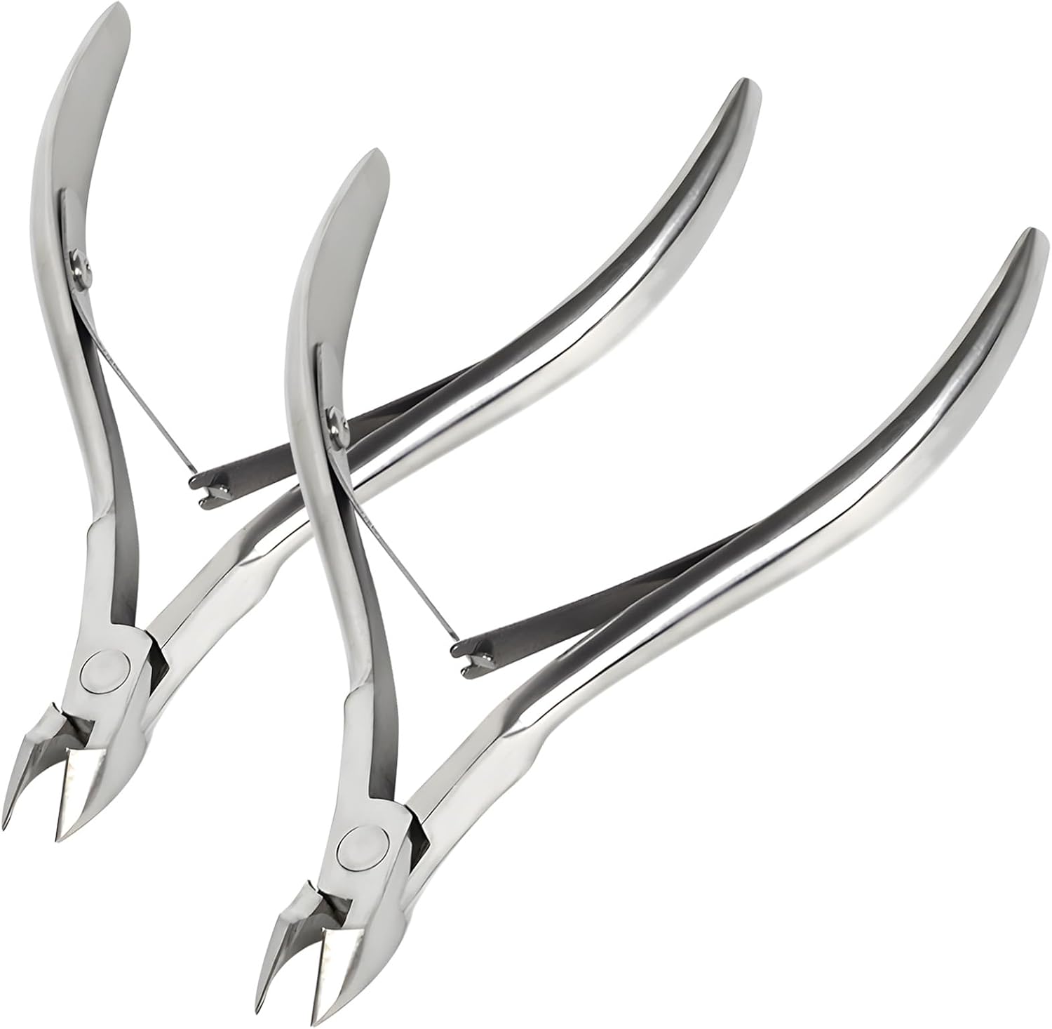 Kootinn professional stainless steel cuticle trimmer front view showcasing the silver double spring design.