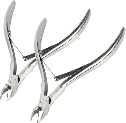 Kootinn professional stainless steel cuticle trimmer front view showcasing the silver double spring design.