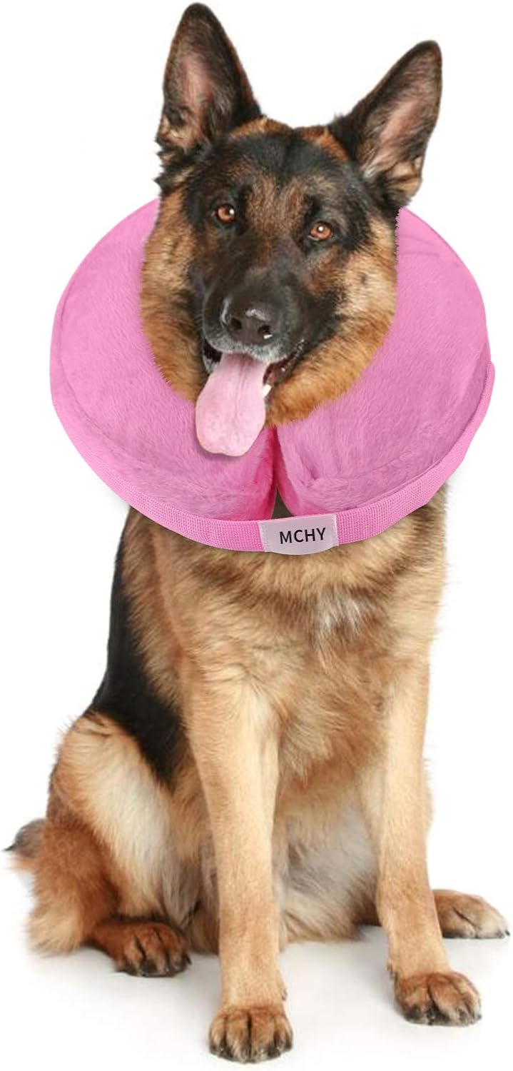 MCHY Inflatable Dog Cone,Adjustable Recovery Collar for Dogs After Surgery,Prevent from Biting & Scratching,Not Block Vision (Pink, S-Neck 7''- 12'') - Image 12