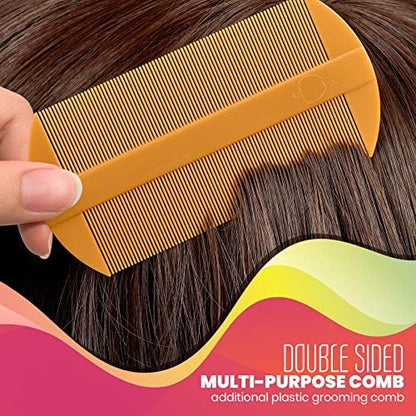 Demonstration of the durable metal comb design for effective physical dandruff and nit removal