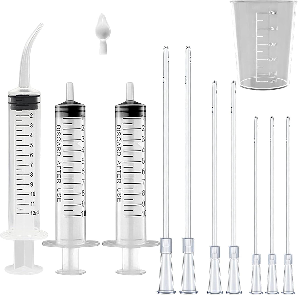 Baby Bird Feeding Syringe Set, Pet Parrot Milk Feeding Syringe with Tubes, Parrot Feeding Tubes Measuring Tools for Feeding Pets Scientific Industrial Labs... (10ml+10ml+20ml+60ml) - Image 8