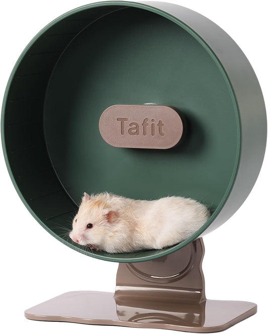 Tafit quiet hamster wheel avocado green front view silent small animal exercise spinner