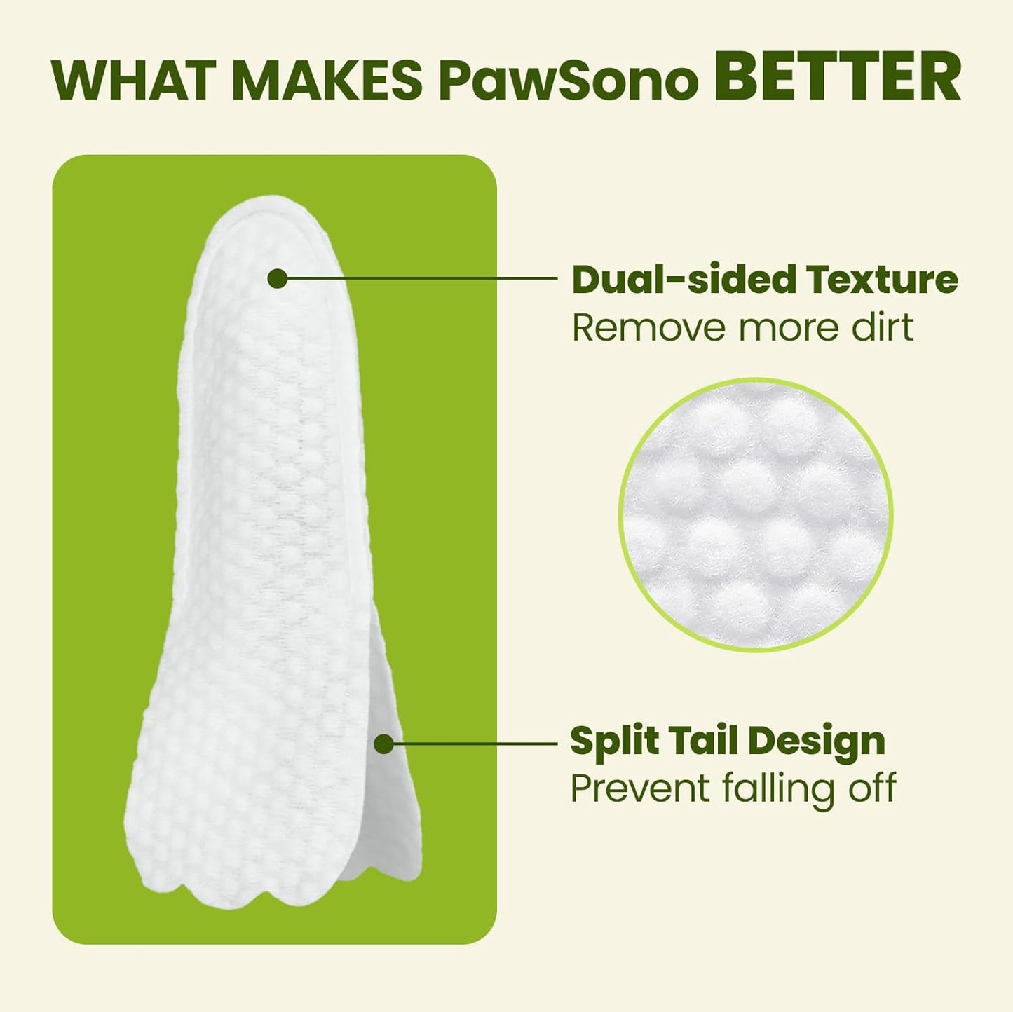 PawSono cat ear cleaner wipes product label details