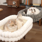 CHEERPALS Cat Desk Bed with Reversible Cushion, 90 degreesFoldable Cat Hammock for Desk Mounted Removable & Washable, Suitable for Medium-to-Large Cats and Puppy, Cloud Series(White, Medium) - Image 9