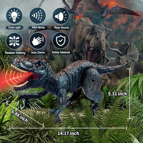 Sunrad RC robot dinosaur for kids packaging and components