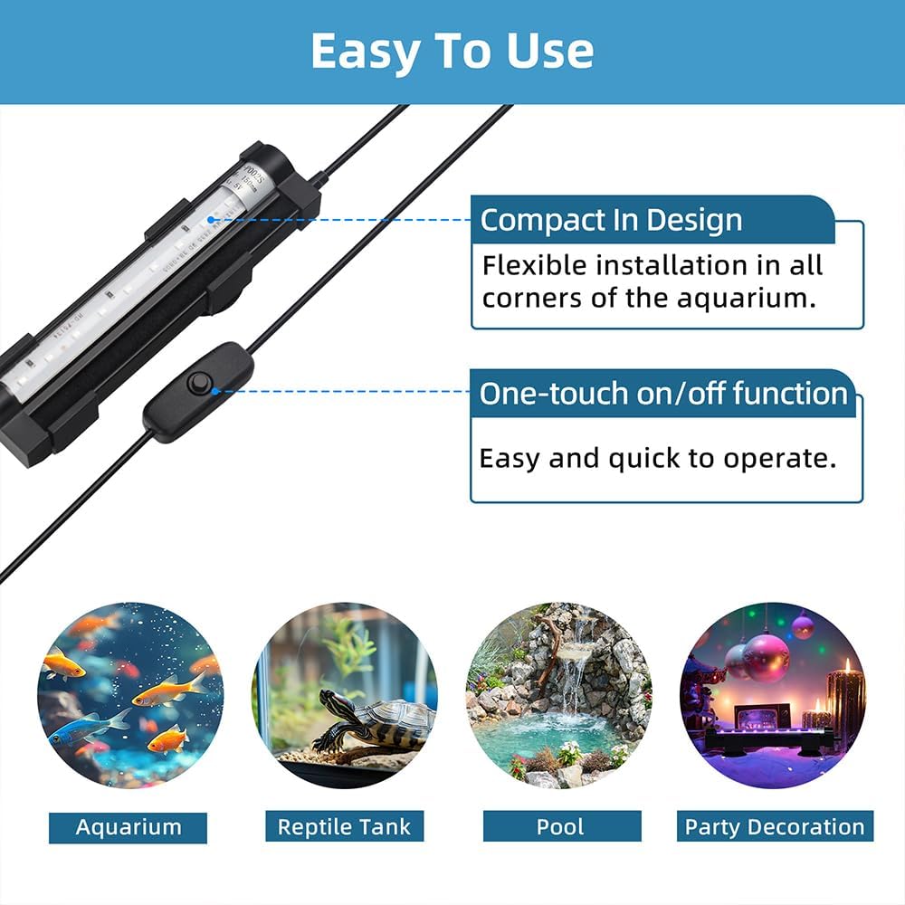 DaToo aquarium LED light showing the nano grade bubble stone performance