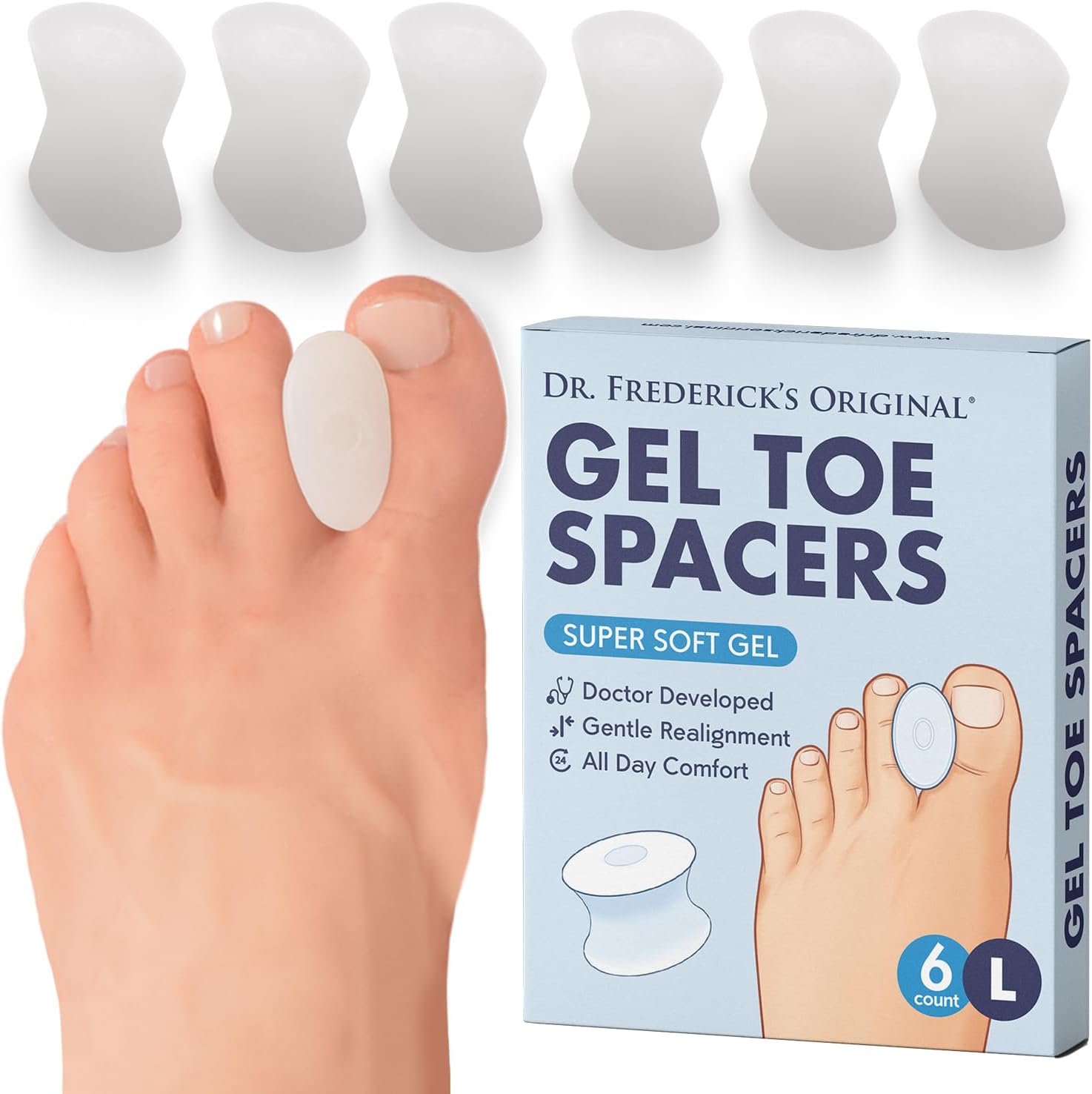 Dr. Frederick's Original Gel Toe Separators front packaging view