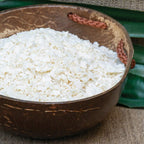 Close up of organic dehydrated coconut flakes texture for cats