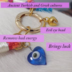 Close up of Hadess cat collar evil eye bead detail