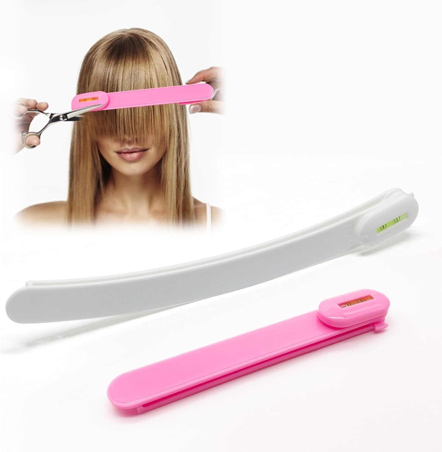 TagRecove professional hair cutting kit front view pink leveling clip for precise home styling