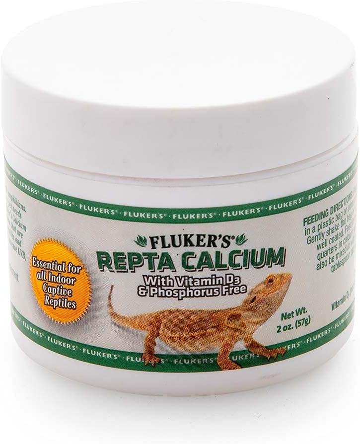 Top view of Fluker's calcium supplement container with lid
