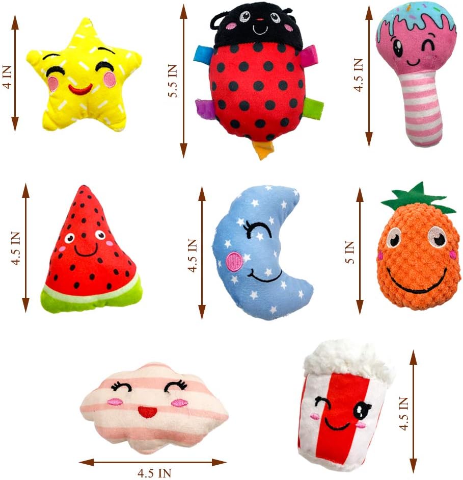 Internal squeaker detail in soft pet plush toy