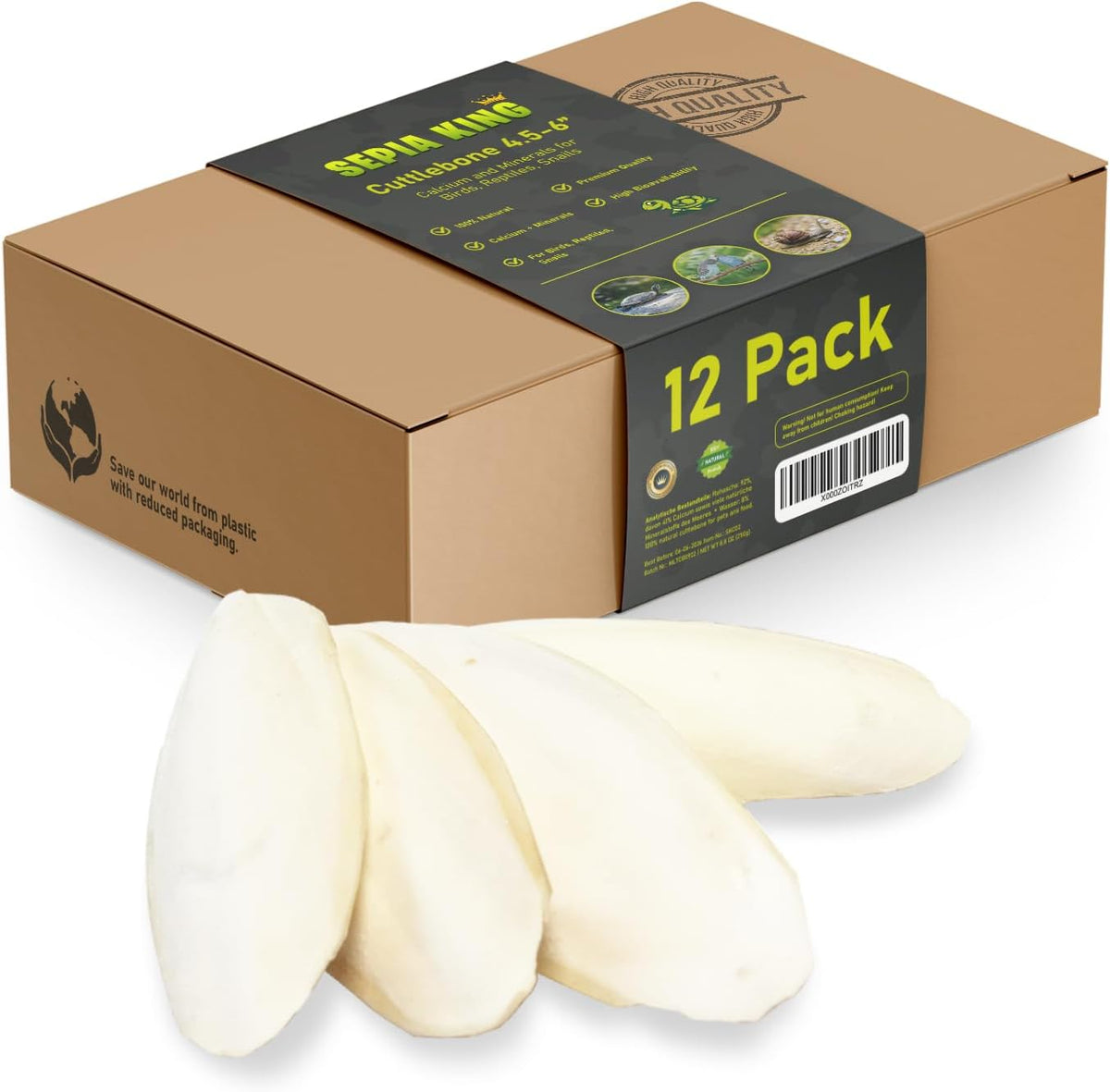 Sepia King Medium 100% Natural Calcium Supplement 12 Pack front view