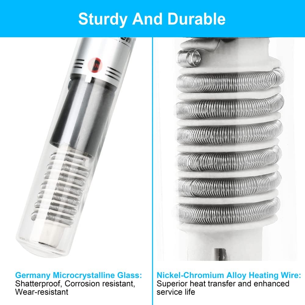 Side profile of DaToo 50W aquarium heater with suction cups