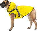 Mosucoirl dog raincoat yellow medium size front view on a puppy
