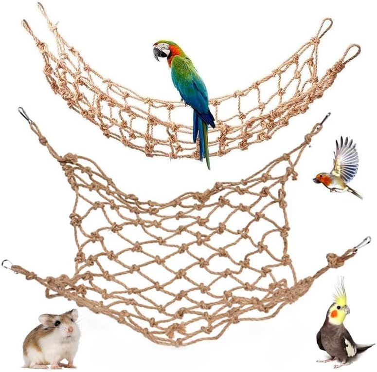 Hokable 2 packs natural bird rope net front view