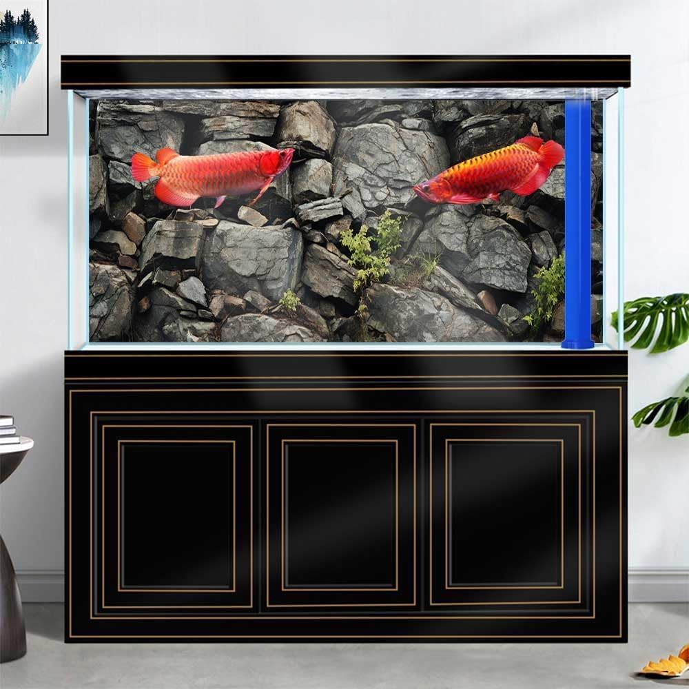 Dtekoj reptile terrarium background wallpaper black rock design for bearded dragon